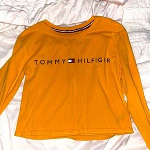 Yellow Tommy Hilfiger Long Sleeve Crop Top